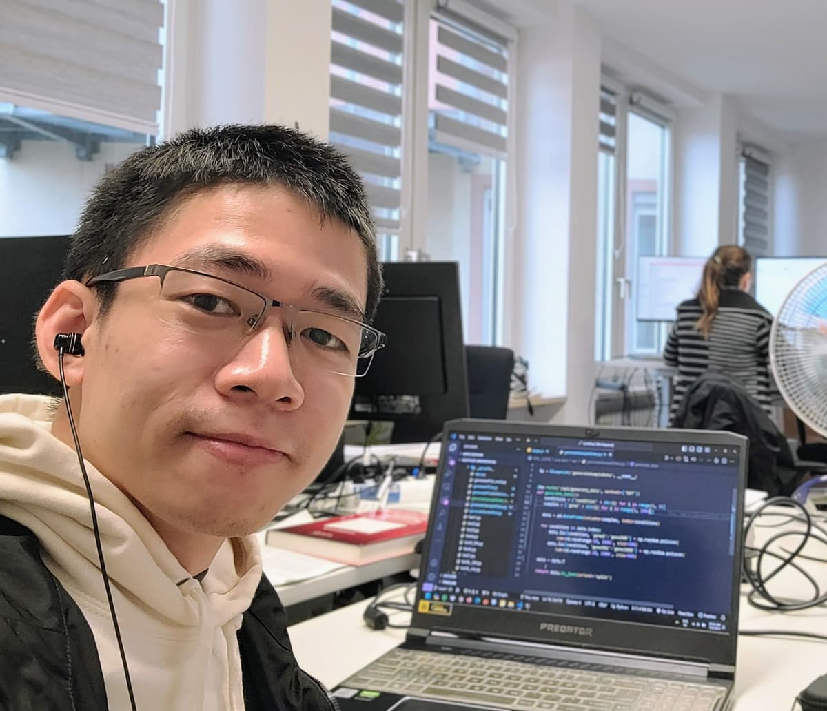 A morning coding at HIRI office, Würzburg, Germany